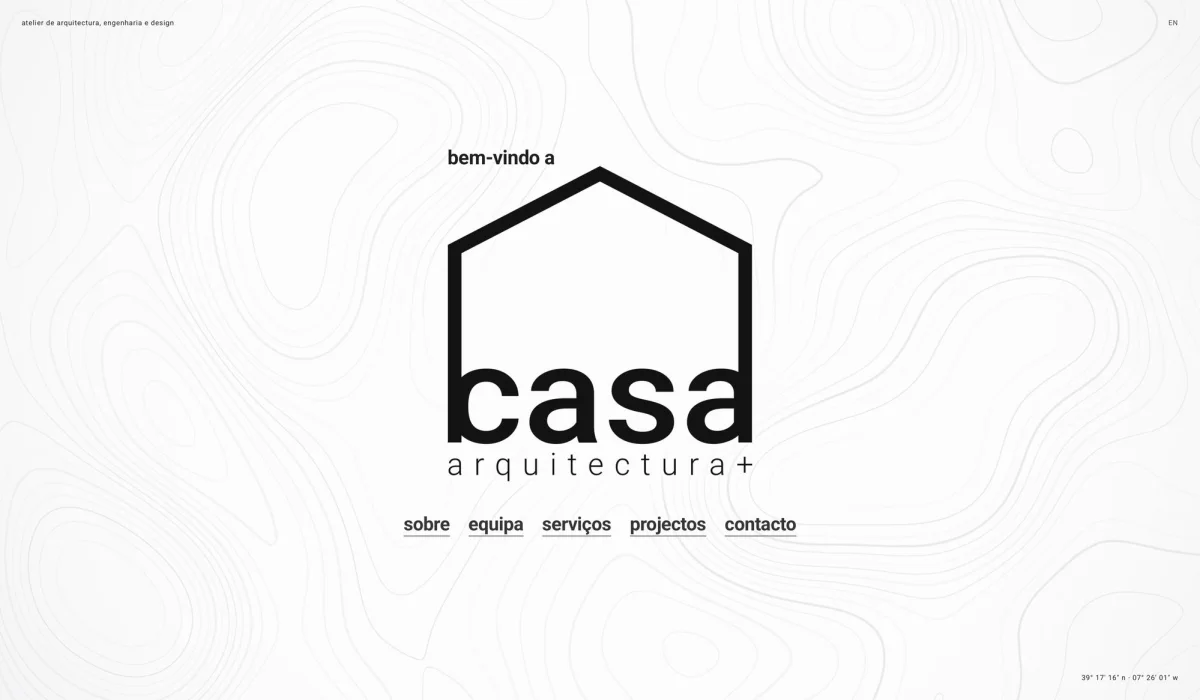 Website do atelier casa, arquitectura+, criado pela MagnusLab